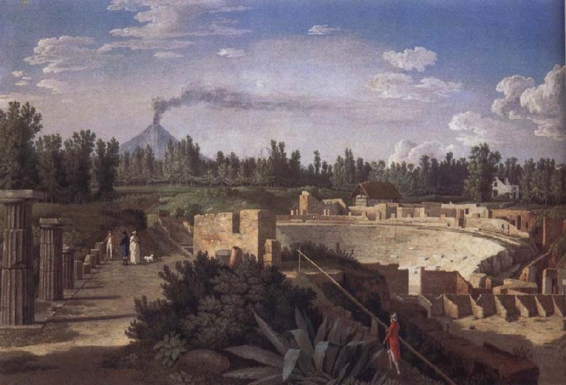 Jakob Philipp Hackert View of the Ruins of the Antique Theatre of Pompei Sweden oil painting art